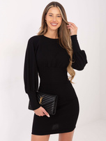 Czarna sukienka prążkowana Leticia RUE PARIS