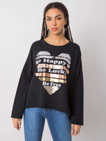 Czarna bluzka z długim rękawem Miriana