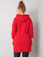 Czerwona bluza plus size z kapturem Norina