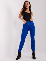 Hurtownia Kobaltowe spodnie dresowe z kieszeniami