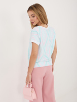 Miętowa casualowa bluzka z bawełny