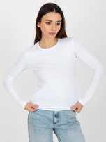 Hurtownia Biała bluzka basic longsleeve z bawełny