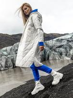 Ecru długa kurtka z pikowaniem Maule RUE PARIS