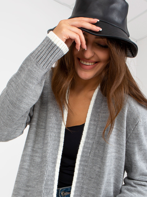 Hurtownia Szaro-ecru długi kardigan bez zapięcia RUE PARIS