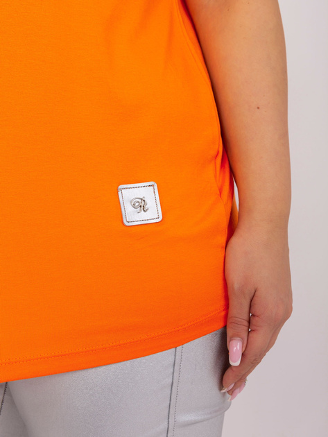 Hurt Pomarańczowa bluzka plus size z krótkim rękawem