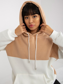 Beige-ecru sweatshirt basic kangaroo RUE PARIS L