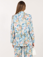 Jasnoniebieska damska marynarka w kwiaty RUE PARIS 