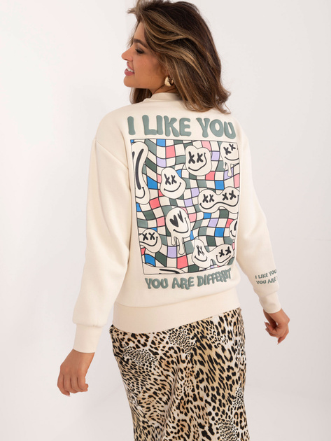 Hurt Jasnobeżowa bluza damska bez kaptura SUBLEVEL