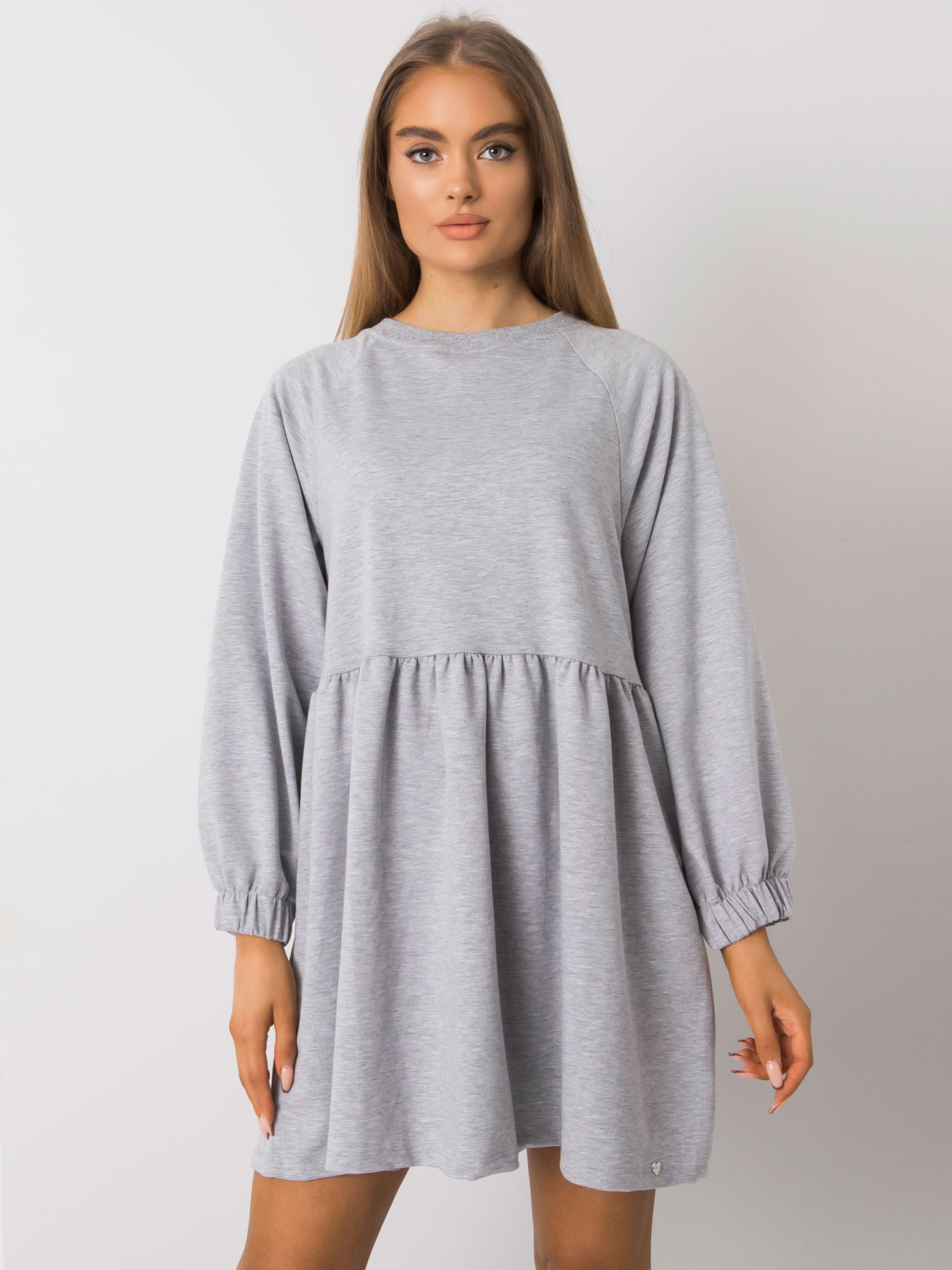 Grey Melange Long Sleeve Bellevue Dress