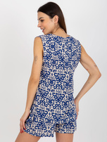 Hurt Ciemnoniebieska bluzka we wzory z dekoltem V FRESH MADE