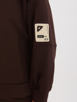 Czekoladowy dresowy komplet z bluzą oversize RUE PARIS 