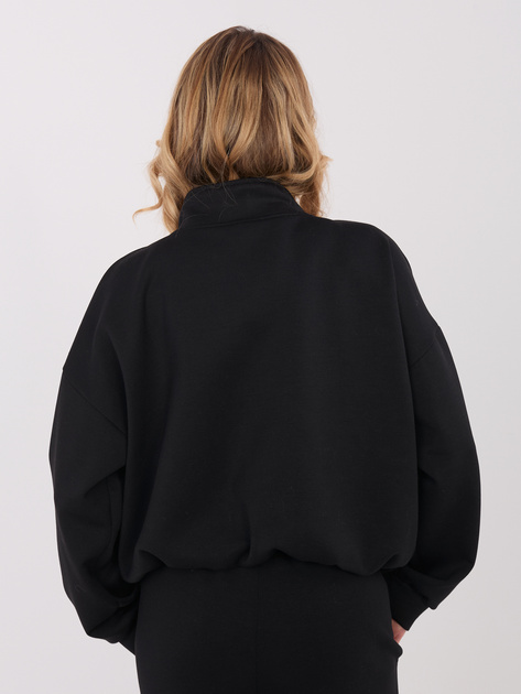 Czarna rozpinana bluza baloon z kieszeniami