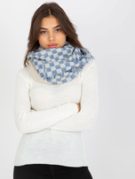 Hurt online Ecru-ciemnoniebieski damski komin w kratę