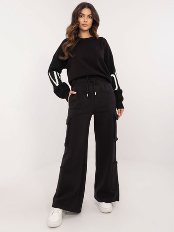 Hurt Czarne szerokie spodnie dresowe typu cargo SUBLEVEL