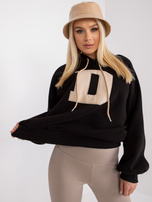 Czarna damska bluza dresowa z kapturem Valeria