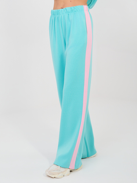 Turkusowy komplet z szerokimi spodniami RUE PARIS