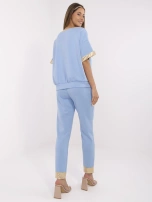 Niebieski casualowy komplet z wiskozą