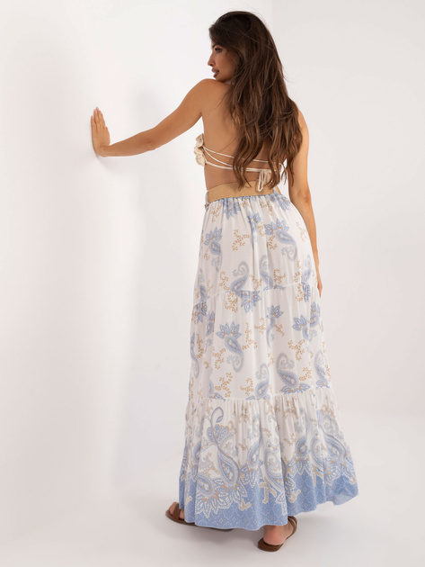 Hurt Biało-jasnoniebieska maxi spódnica z printem