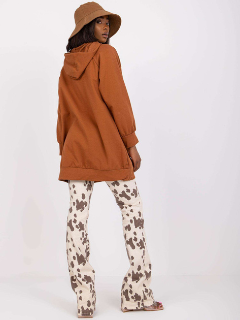 Jasnobrązowa długa bluza dresowa z kapturem Roxane