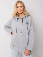Szara melanżowa bluza z kapturem Laylla
