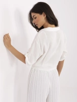 Ecru muślinowa koszula z wiązaniem