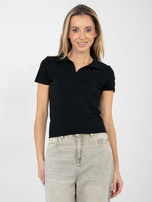 Czarna dopasowana koszulka typu polo