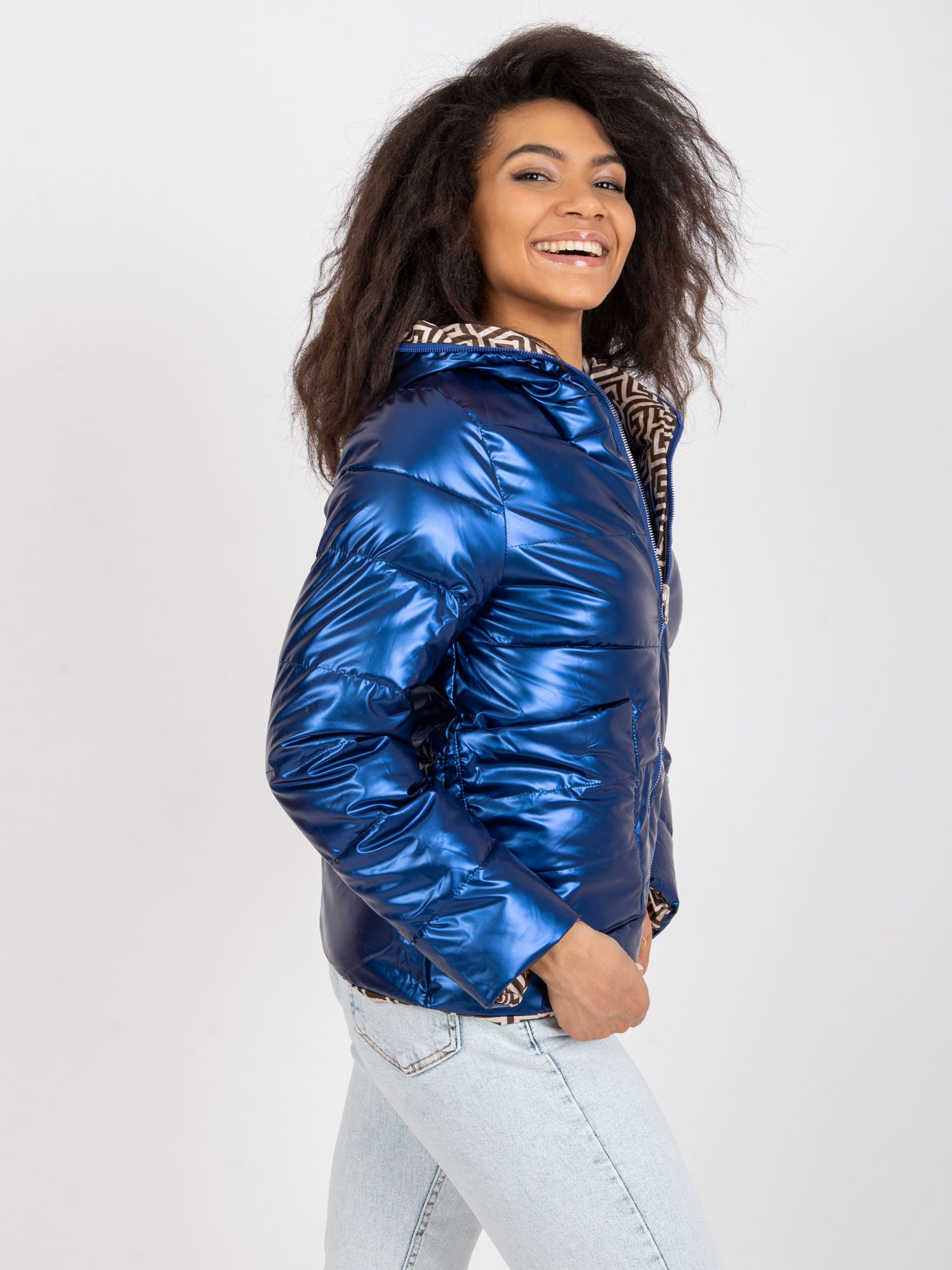 Blaue Wendjacke mit Kapuze Arta.