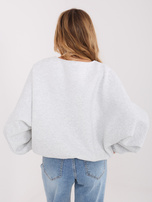 Jasnoszara rozpinana bluza z gumką na dole