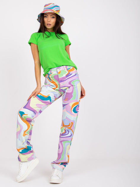 Jasnozielony t-shirt z okraglym dekoltem Peachy