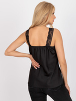 Hurtownia Czarny gładki top z koronką OCH BELLA