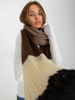 Black and Brown Multicolor Women's Knitted Scarf