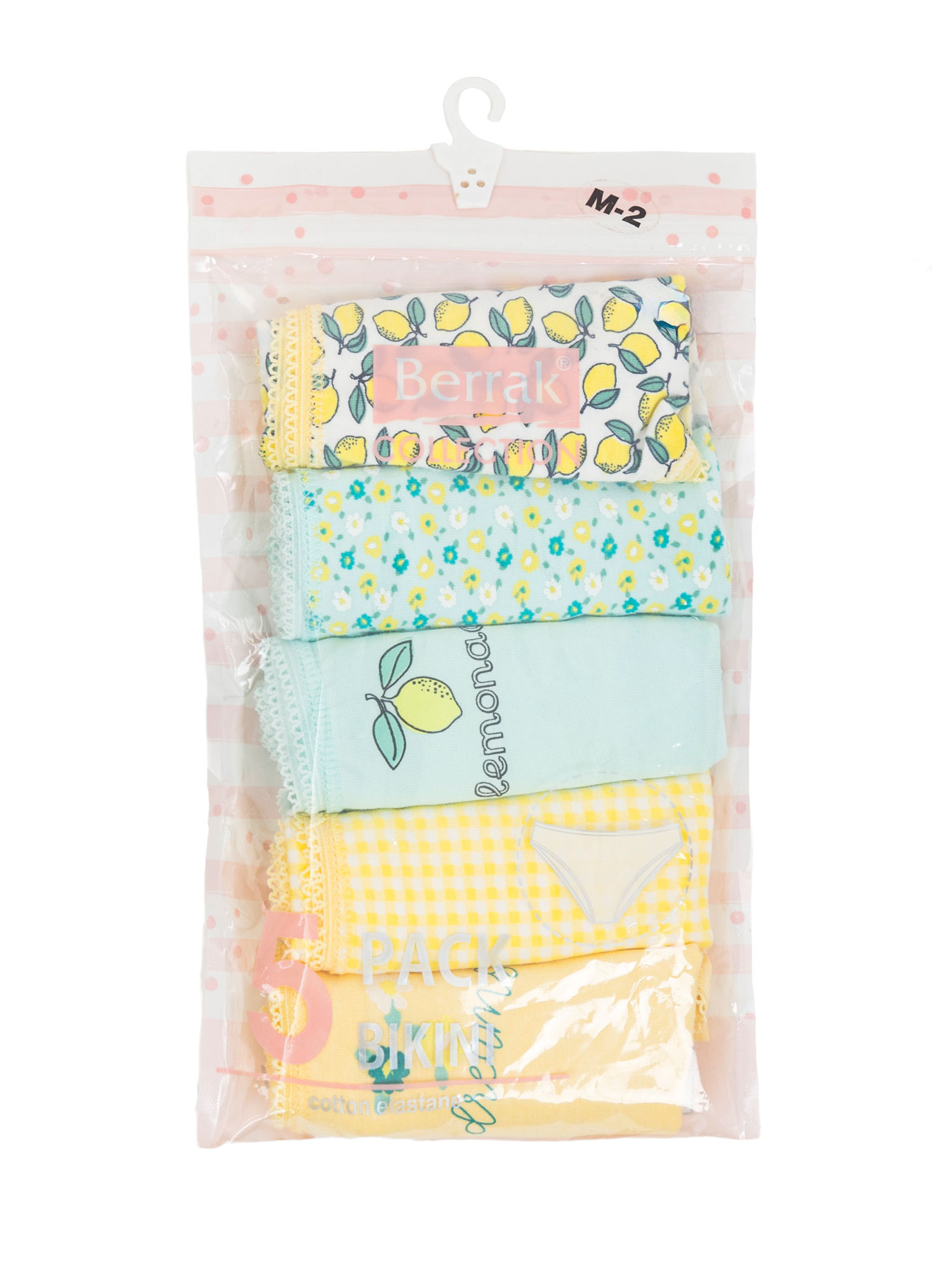 Hurt Gelb-Minz Damenunterhosen mit Druck 5er-Pack