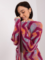 Hurt Fuksjowy wzorzysty kardigan z kieszeniami 