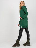 Hurt Ciemnozielona dresowa sukienka basic z kieszeniami 