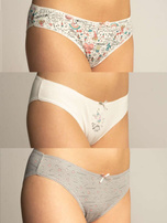 3-pak Bawełniane majtki damskie we wzory