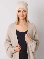 Beżowa czapka damska z dzianiny RUE PARIS