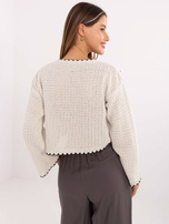 Ecru women's sweater with wide sleeves RUE PARIS.