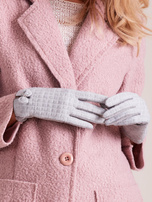 Szare rękawiczki w kratkę