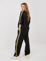 Czarny dresowy komplet z bluzą oversize RUE PARIS 