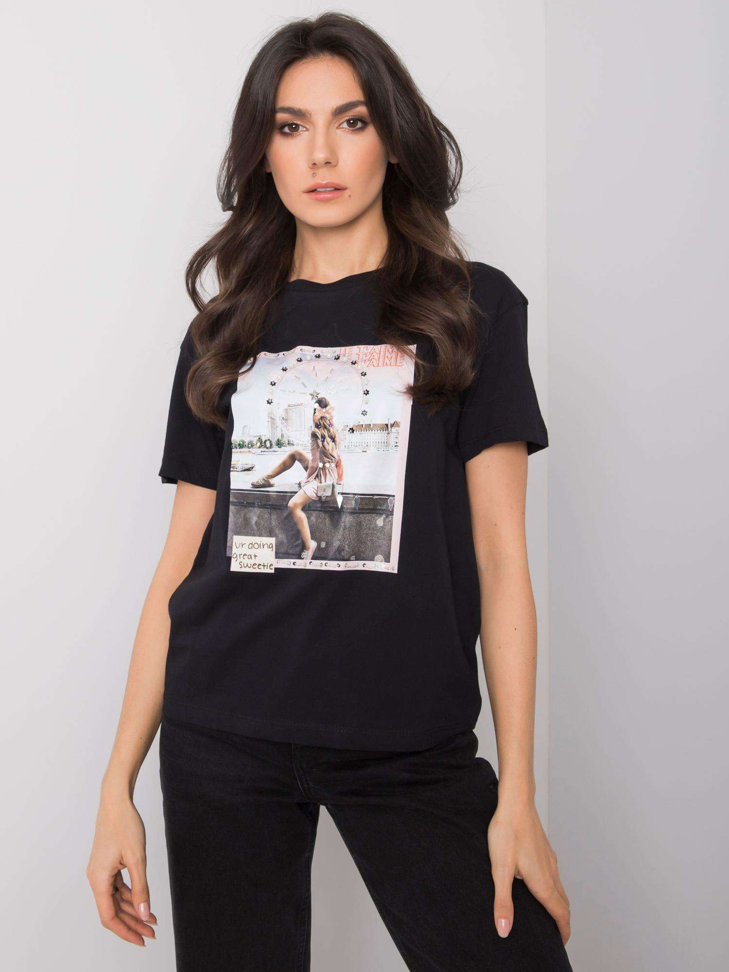 Czarny t-shirt Livia