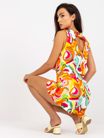 Hurt Pomarańczowy wzorzysty komplet casualowy z topem 