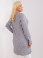 Hurtownia Szary sweter plus size z wiskozą
