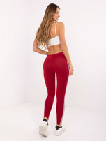 Bordowe bawełniane legginsy BASIC FEEL GOOD