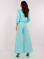 Hurt Miętowe garniturowe spodnie z szeroką nogawką 