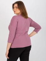 Hurtownia Brudnoróżowa bluzka plus size ze ściągaczem