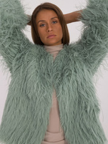 Hurt Pistacjowa damska kurtka futrzana z podszewką