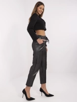 Hurt Czarne połyskujące spodnie z gumką w pasie