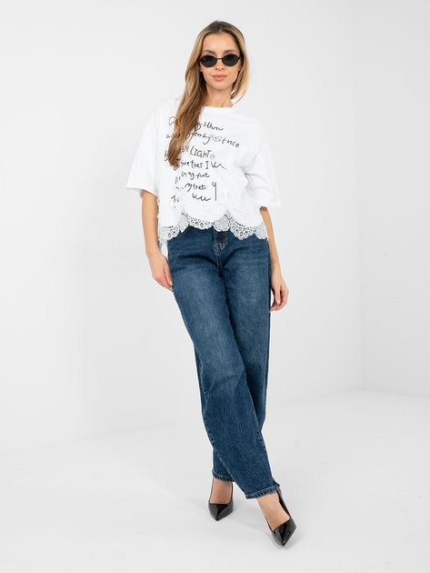 Biała bawełniana bluzka z koronką