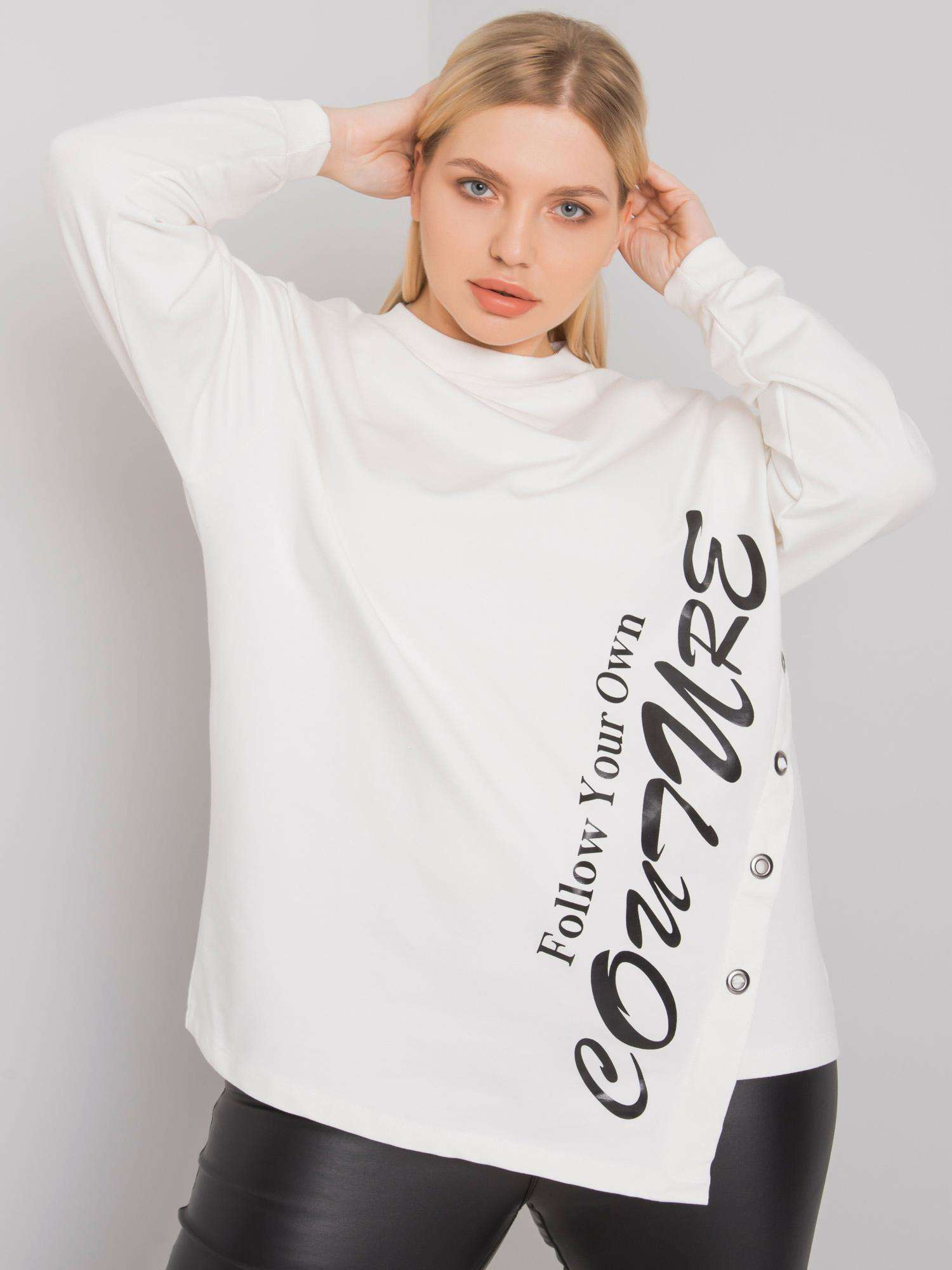 Ecru bluzka asymetryczna plus size Elfriede