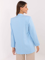 Light blue blazer with a leopard print lining.